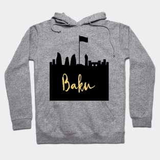 BAKU AZERBAIJAN DESIGNER SILHOUETTE SKYLINE ART Hoodie